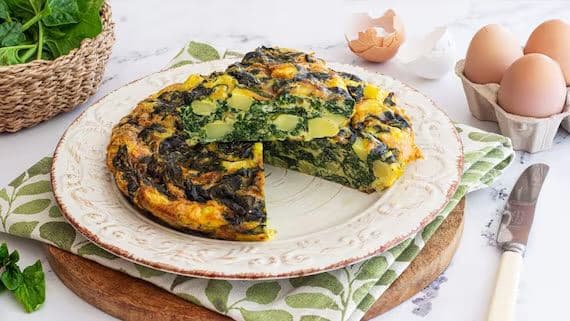 Spinach and Potato Omlette