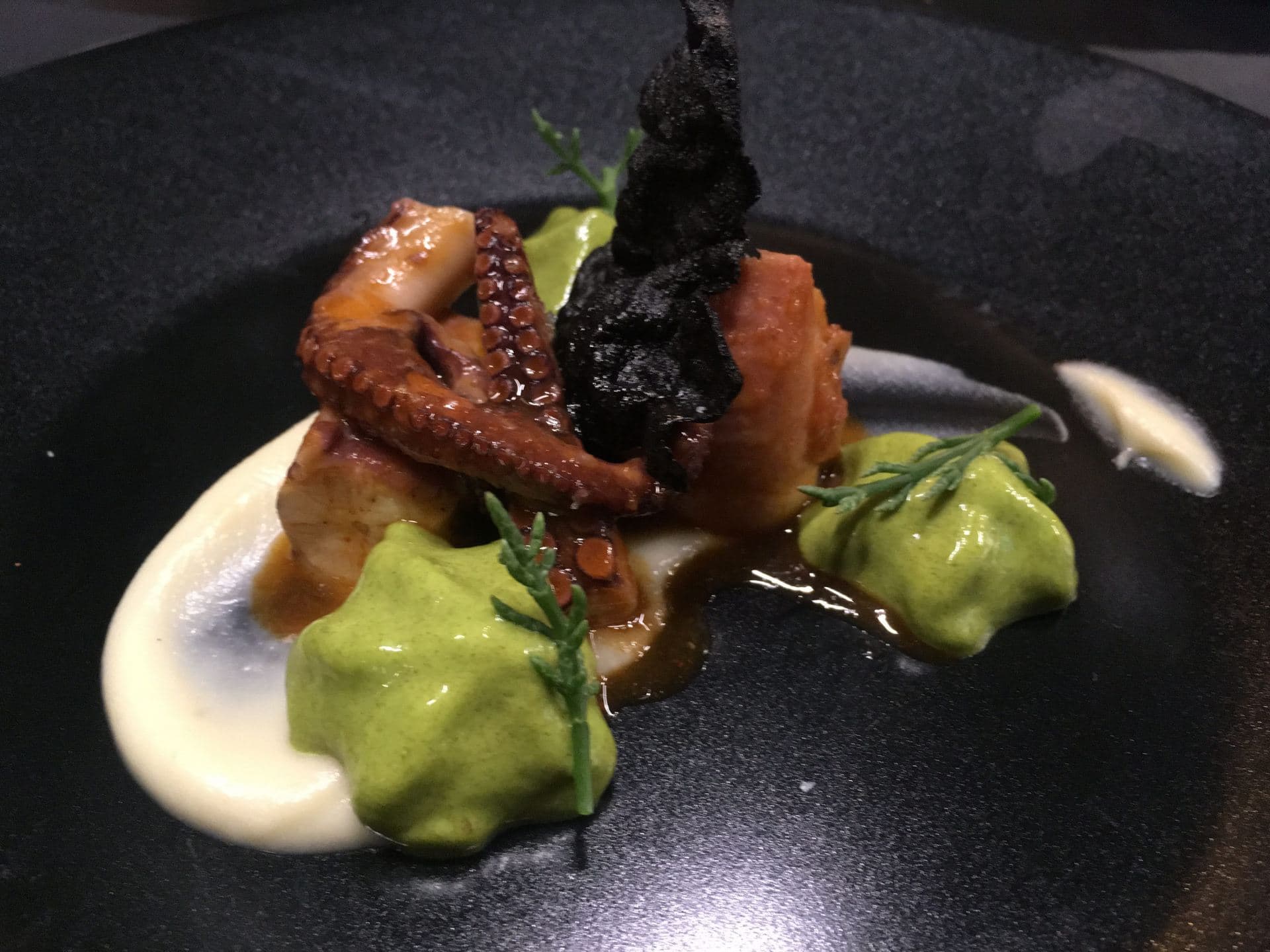 Grilled Octopus with Parmentier and Salicornia Espuma