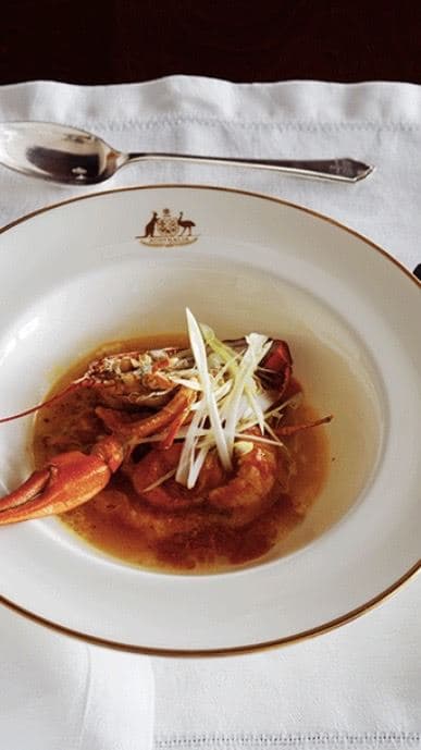 Cryfish with fragrant cryfish bisque.