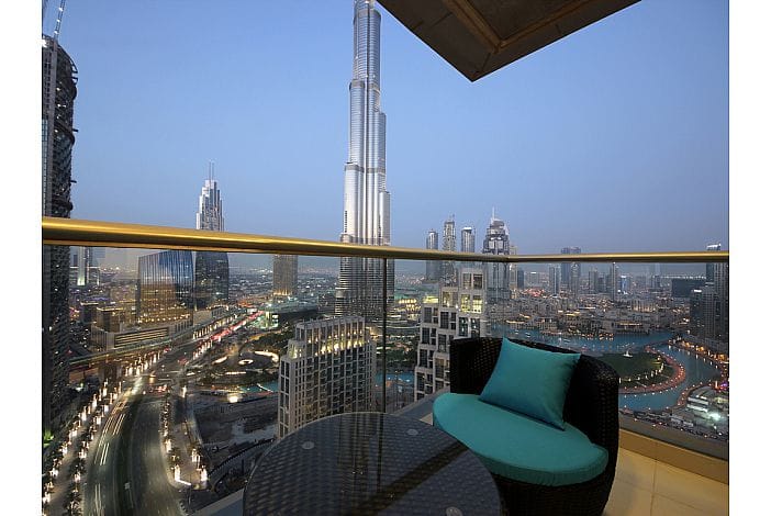 Startling views of dancing fountain, Burj Khalifa, Opera in The Lofts DownTown — luxury villa photo 1