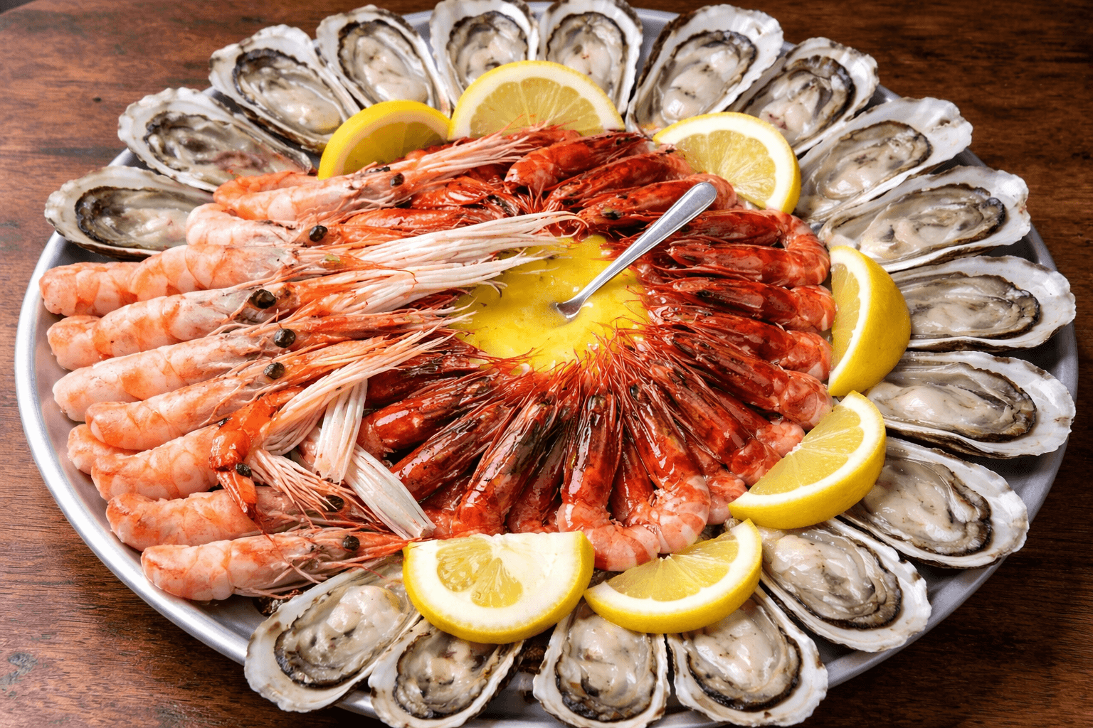 Mix rough shrimp and ouster