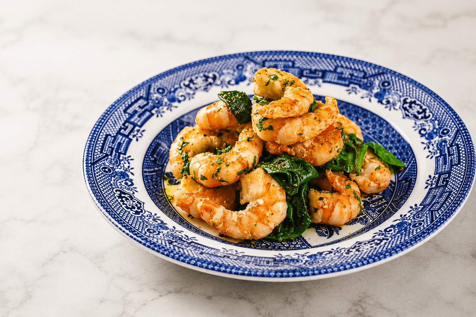 Prawns with Wild garlic